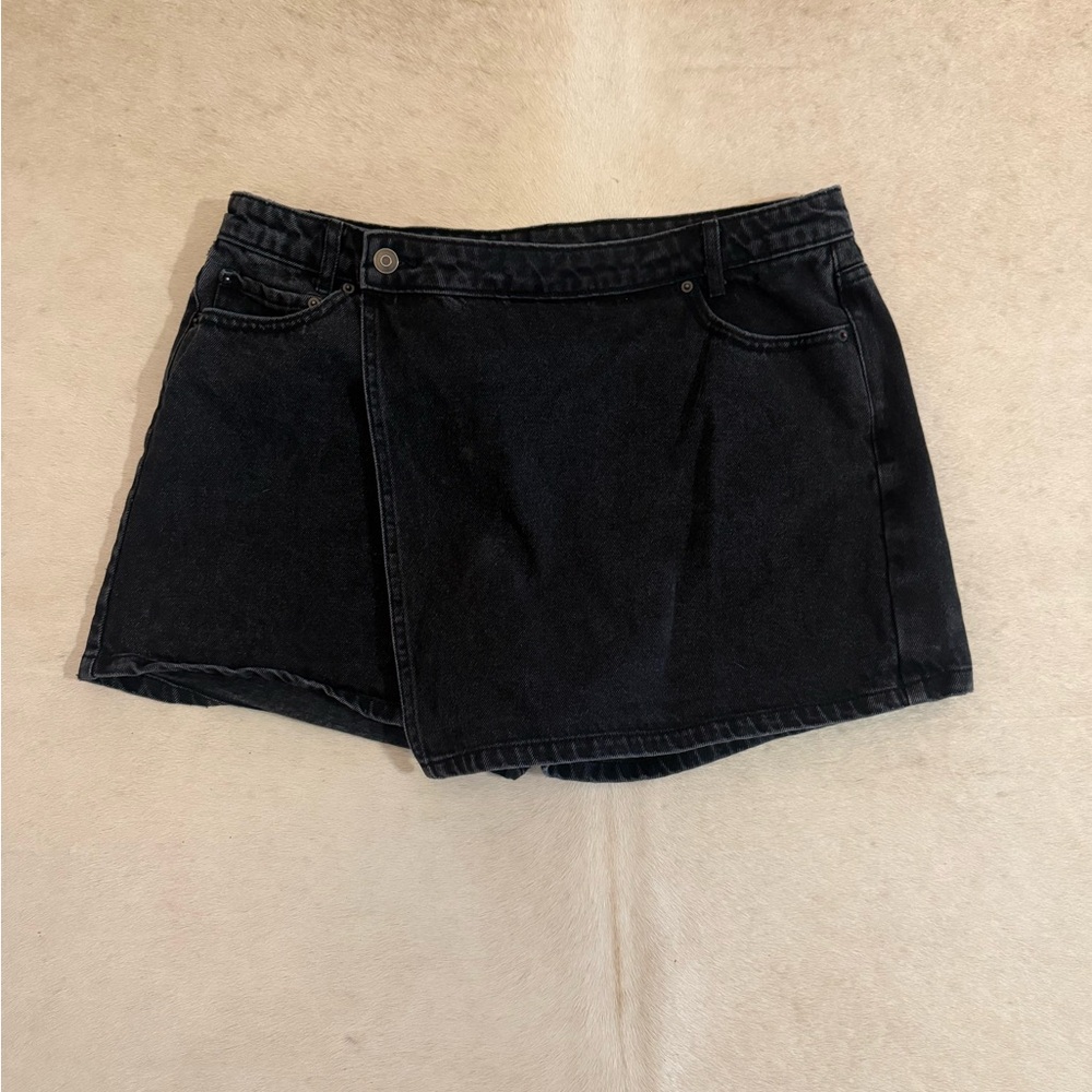 Black Denim Skort